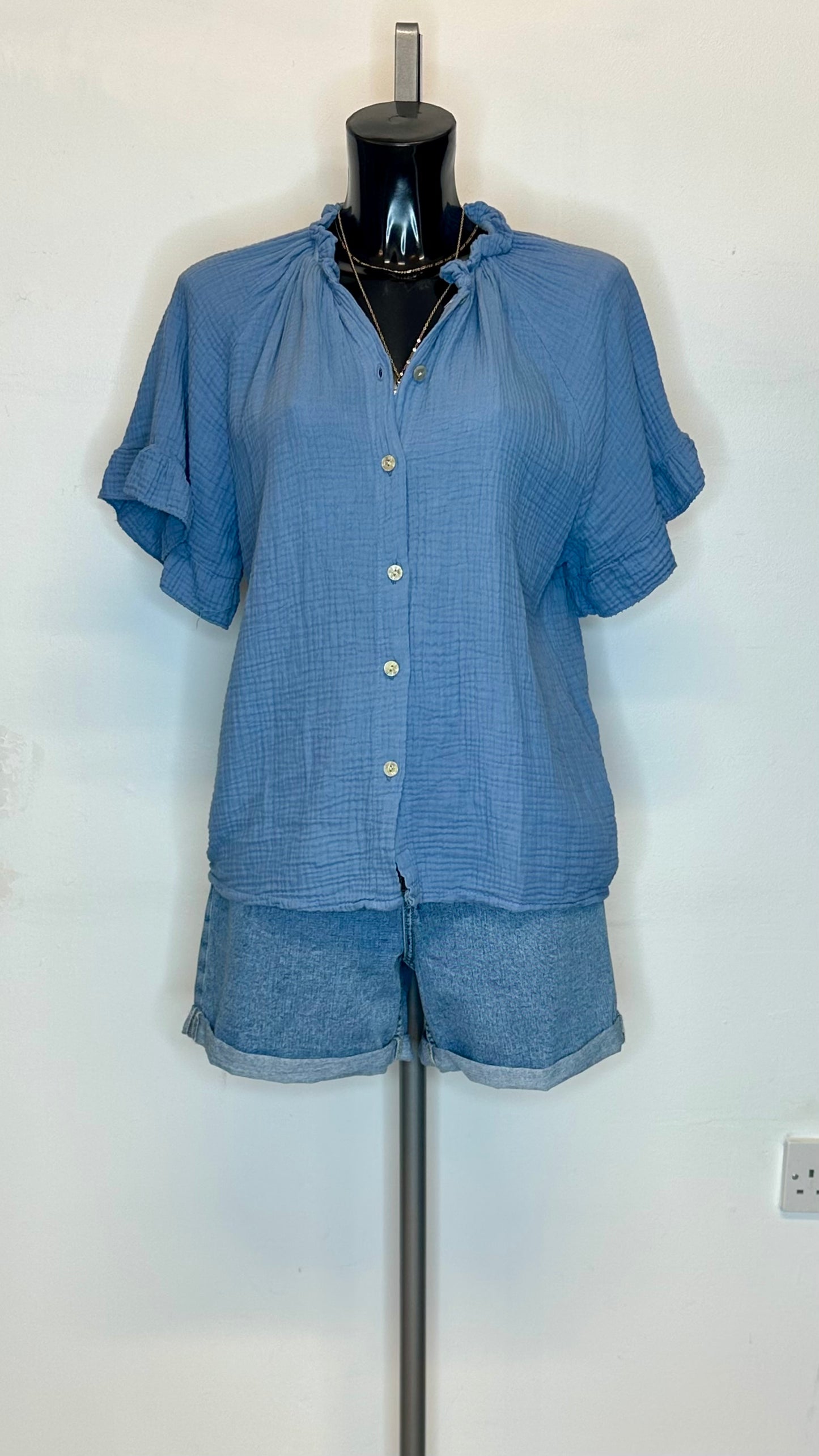 Cheesecloth Top - Blue Colour