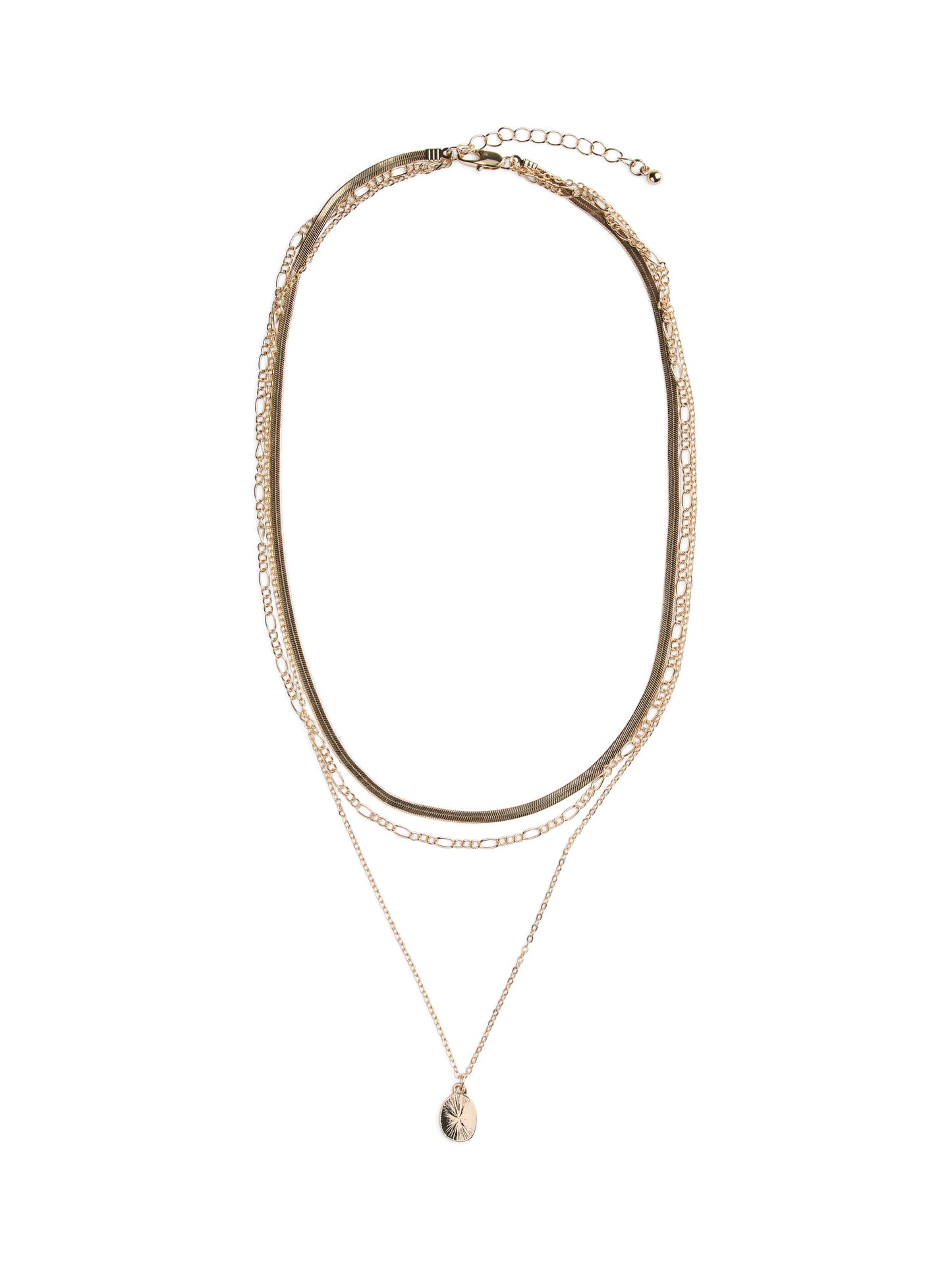 Gold Coloured 3 Chain Layered Necklace Set