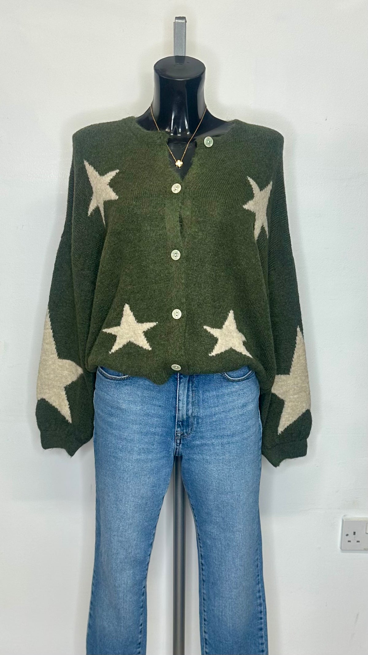Khaki Star Cardigan