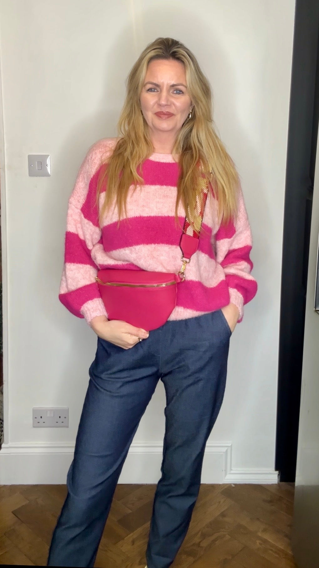 Pink Half Moon Cross Body Bag