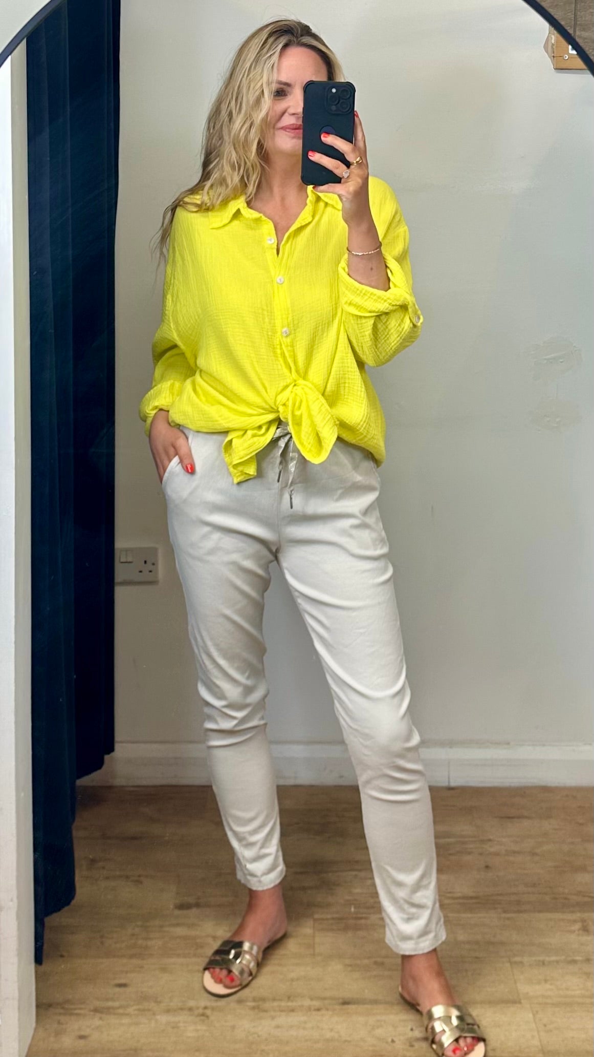 Oversized cheesecloth shirt - Yellow Colour