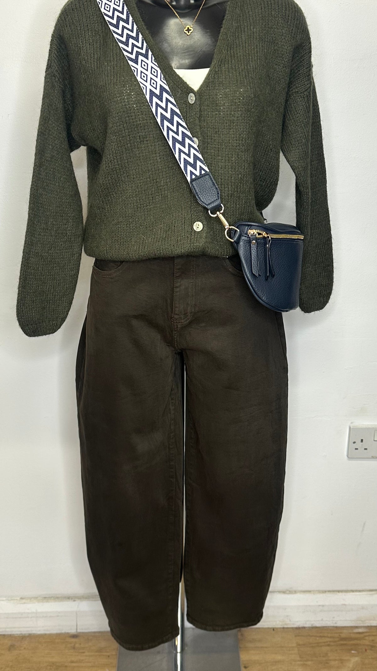 Brown Barrel Leg Jeans