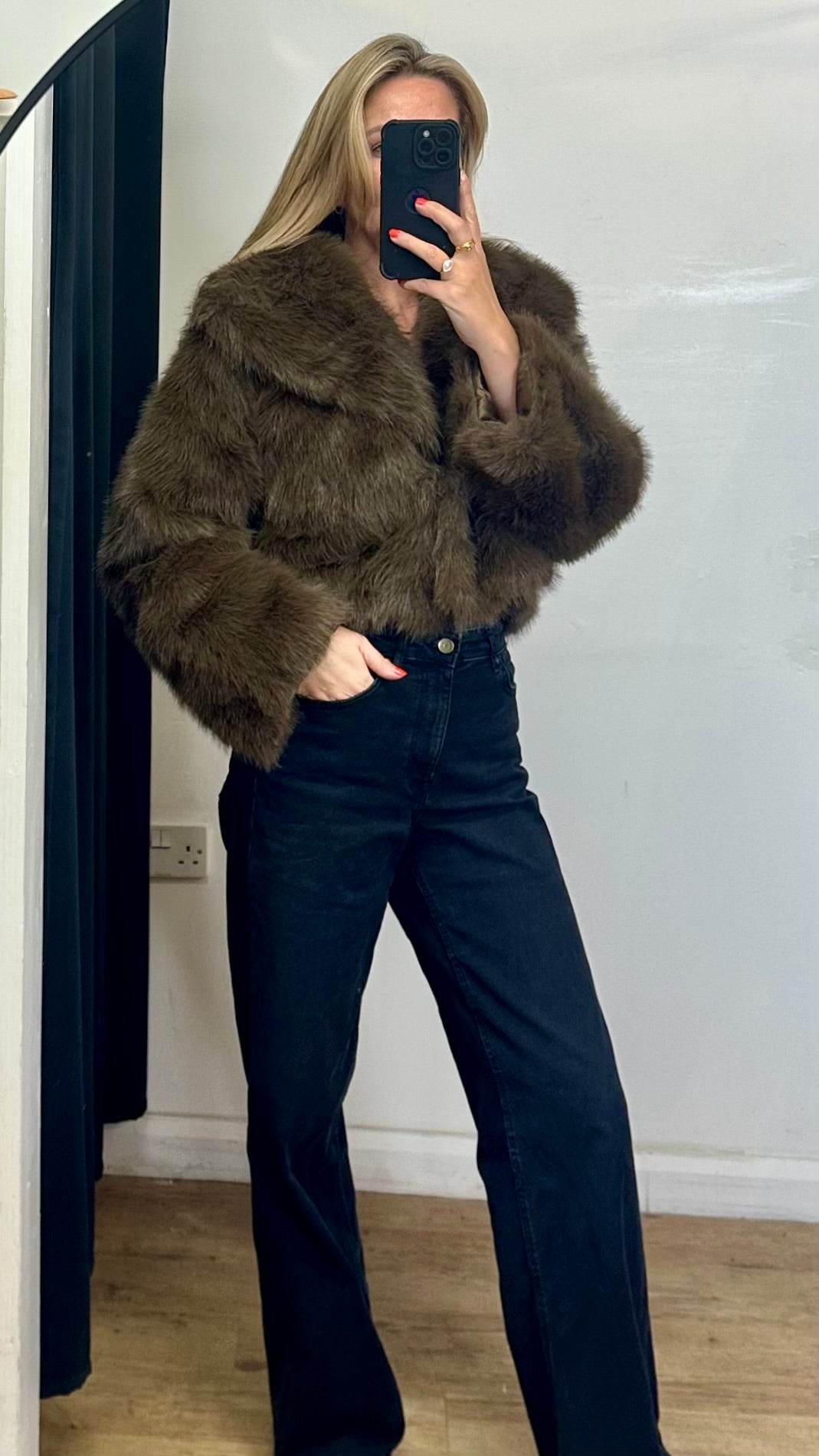 Fake Fur Cropped Jacket