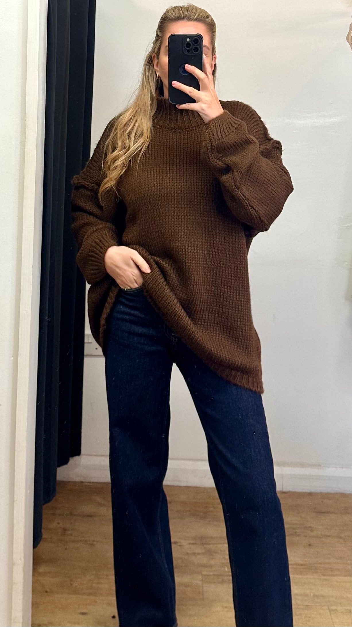 Brown chunky knit jumper