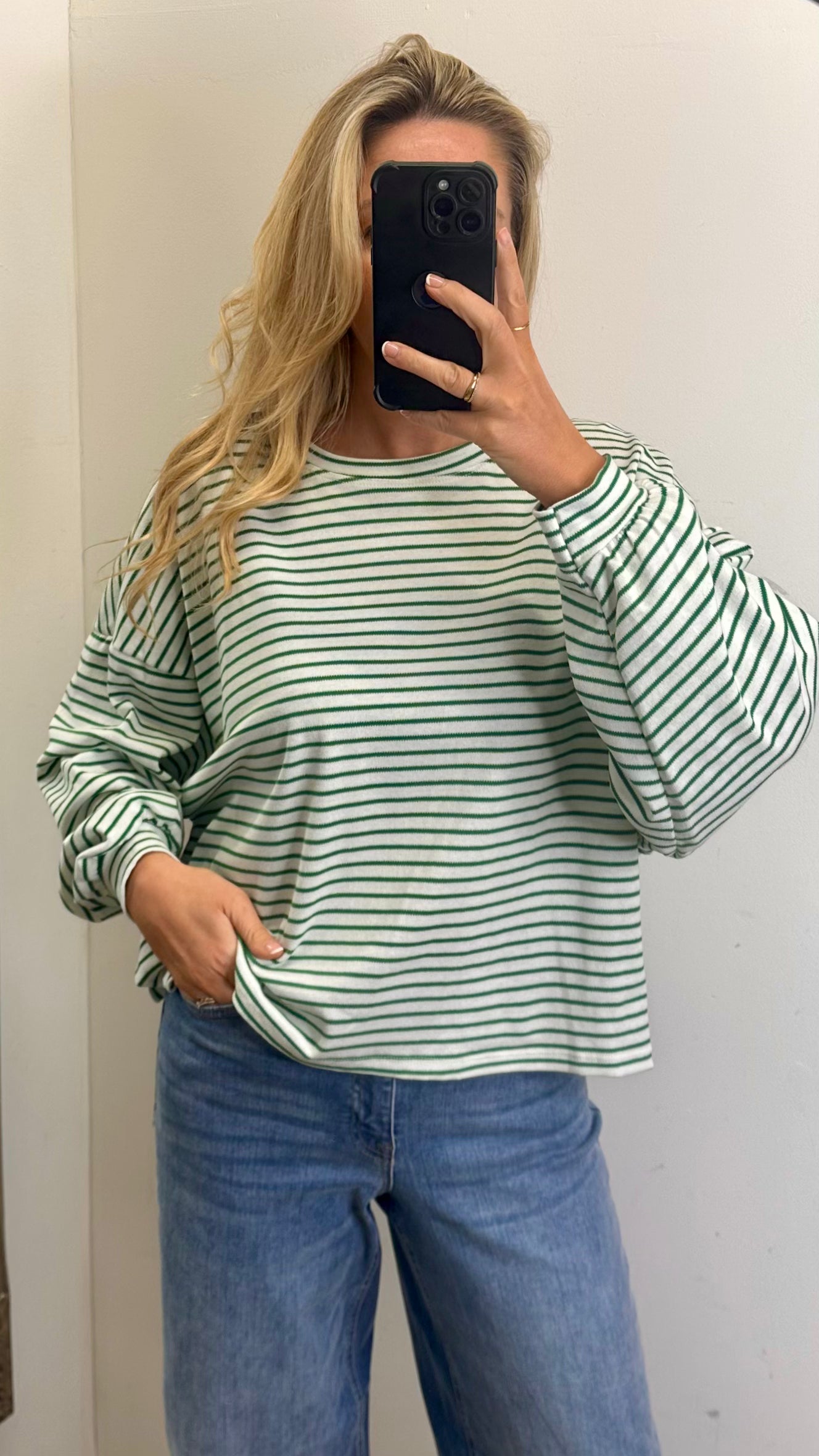 Green Stripe Top - 100% Cotton