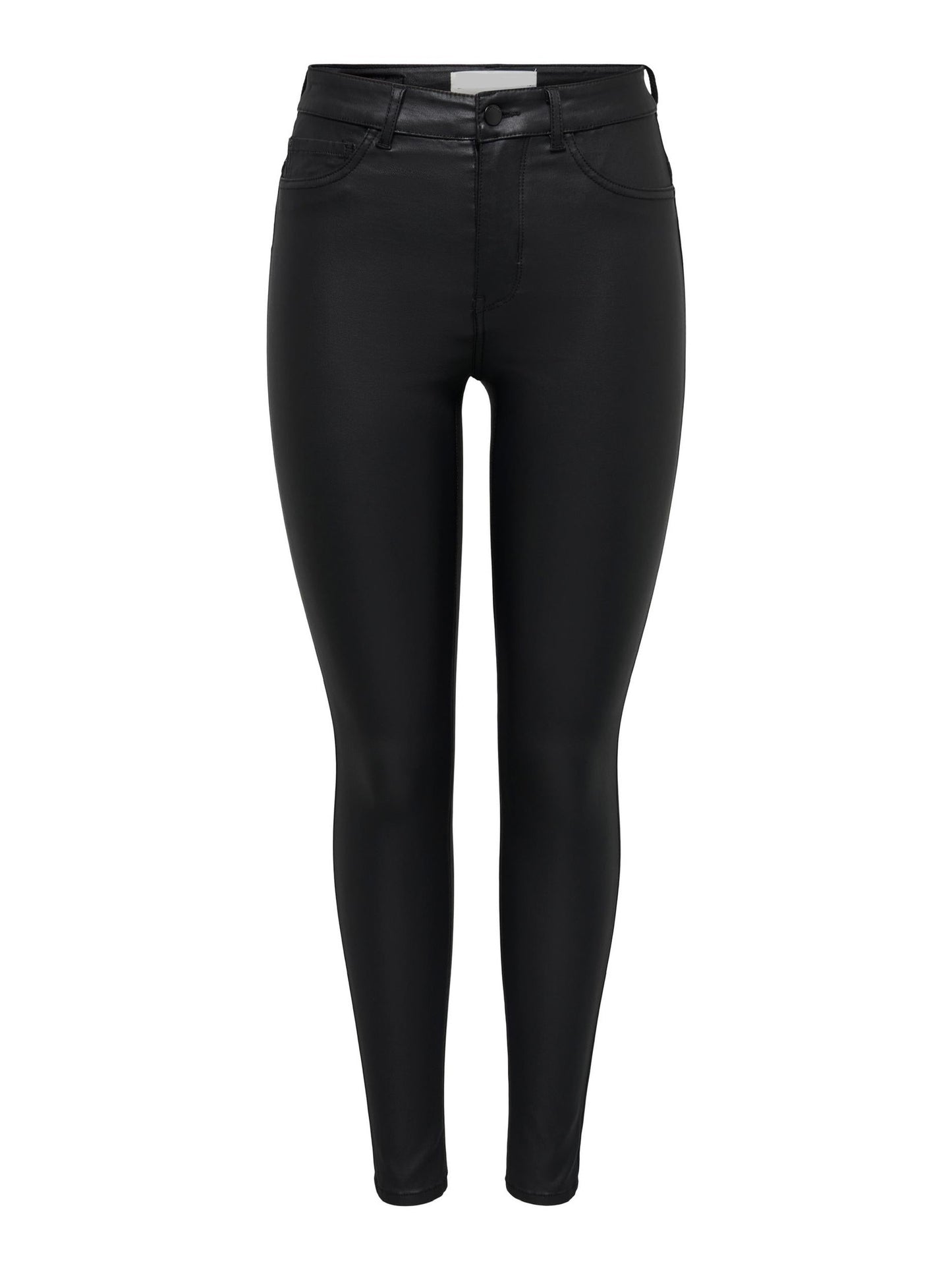Black faux leather trousers