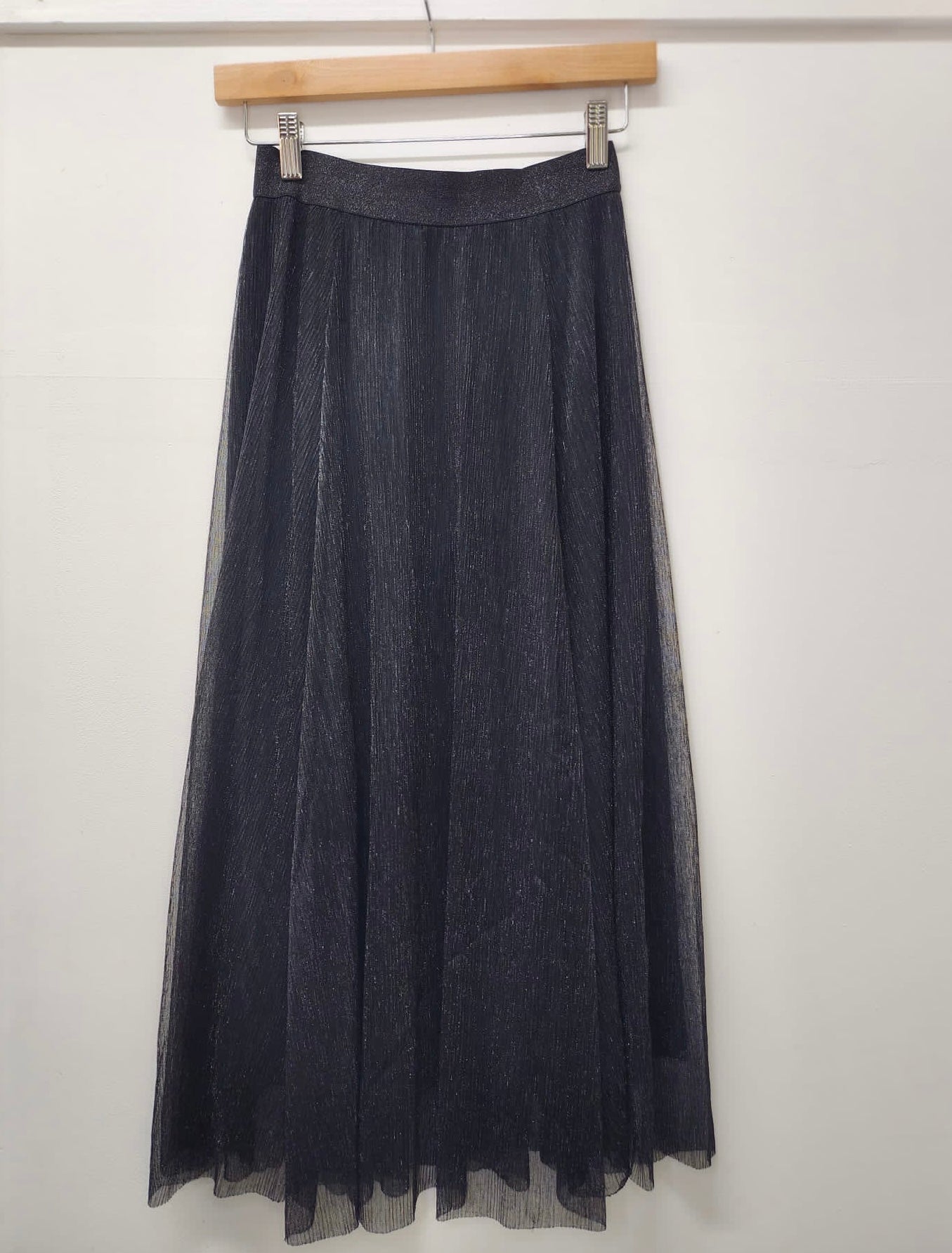 Black skirt with silver shimmer detail