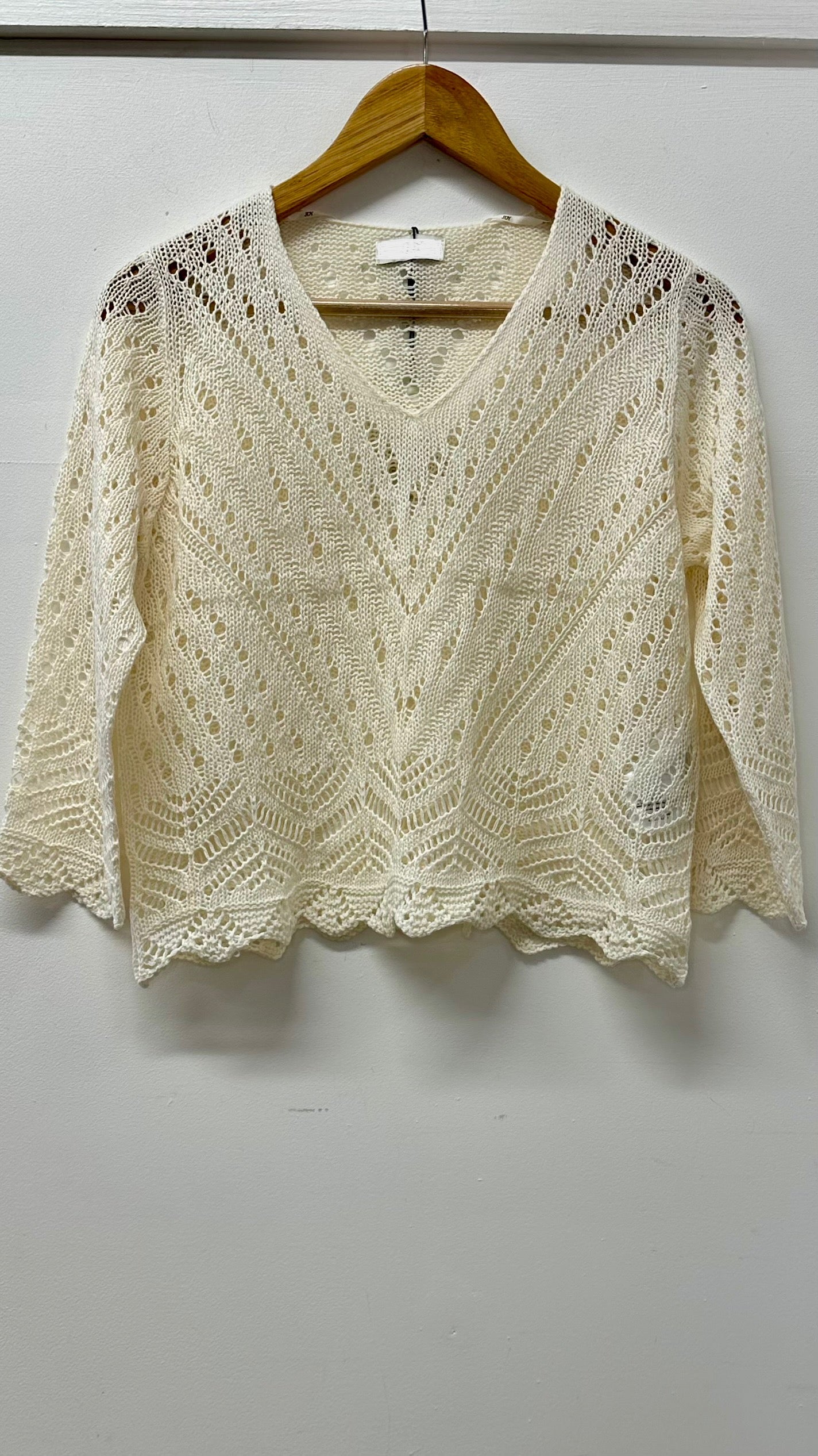 Cream Knitted Crochet Top