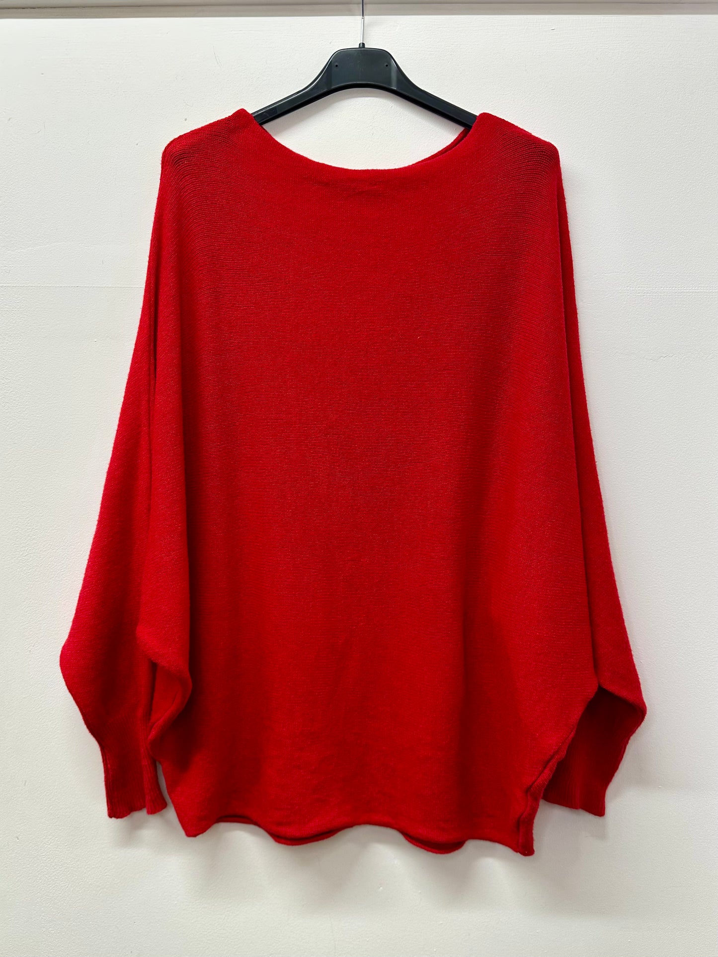 Red batwing jumper
