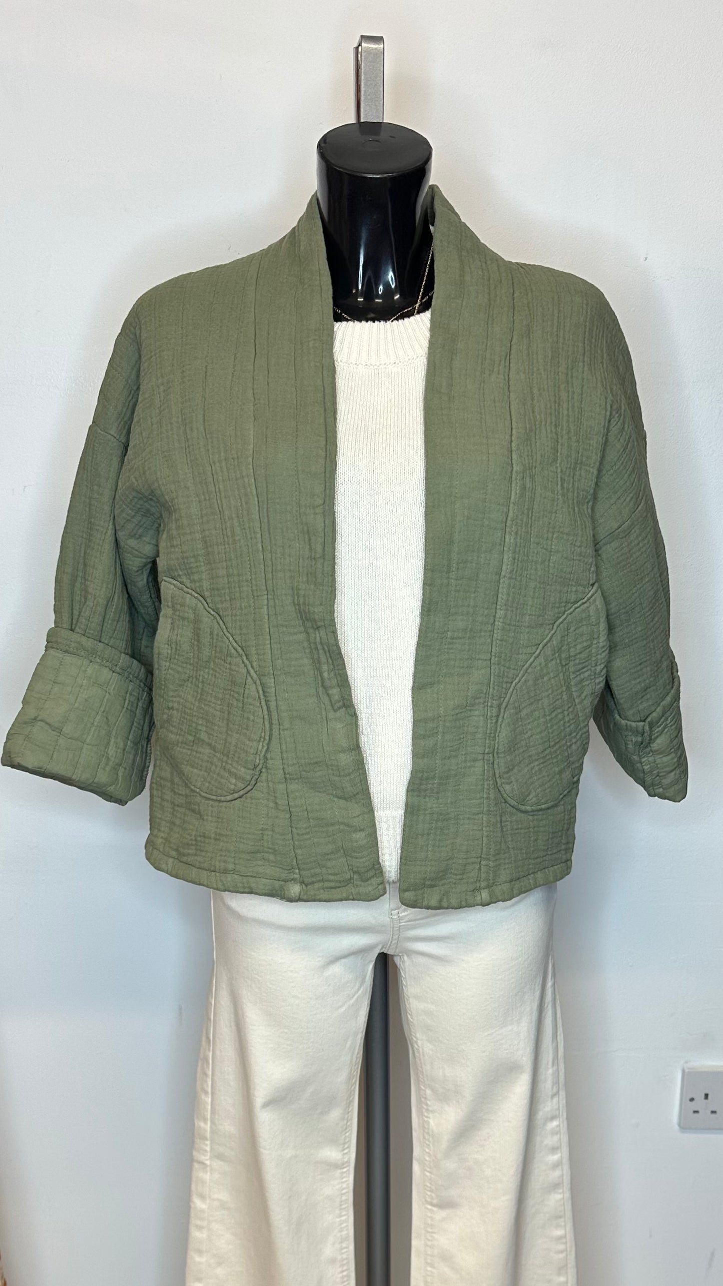 Quilted Jacket - Khaki Colour