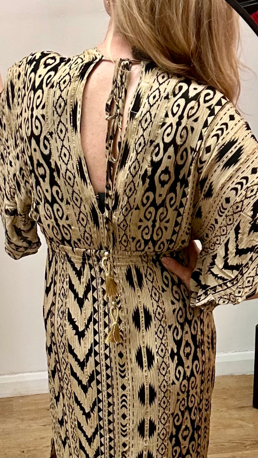 Metallic Aztec Maxi dress