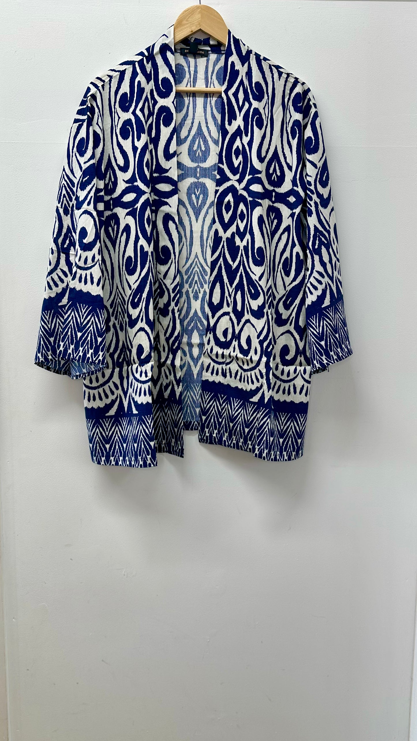 Navy Abstract Print Kimono