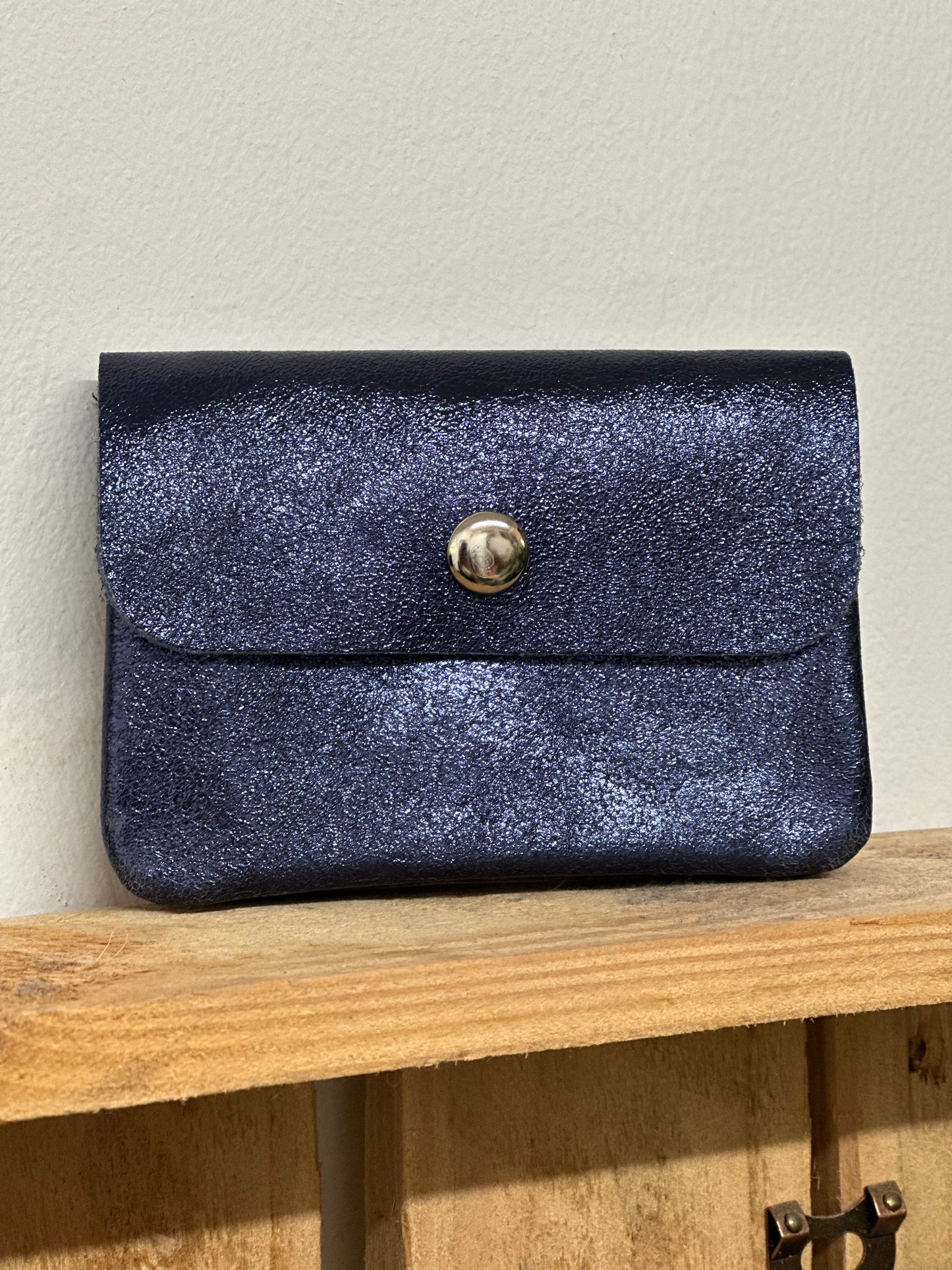 Denim Blue leather coin purse