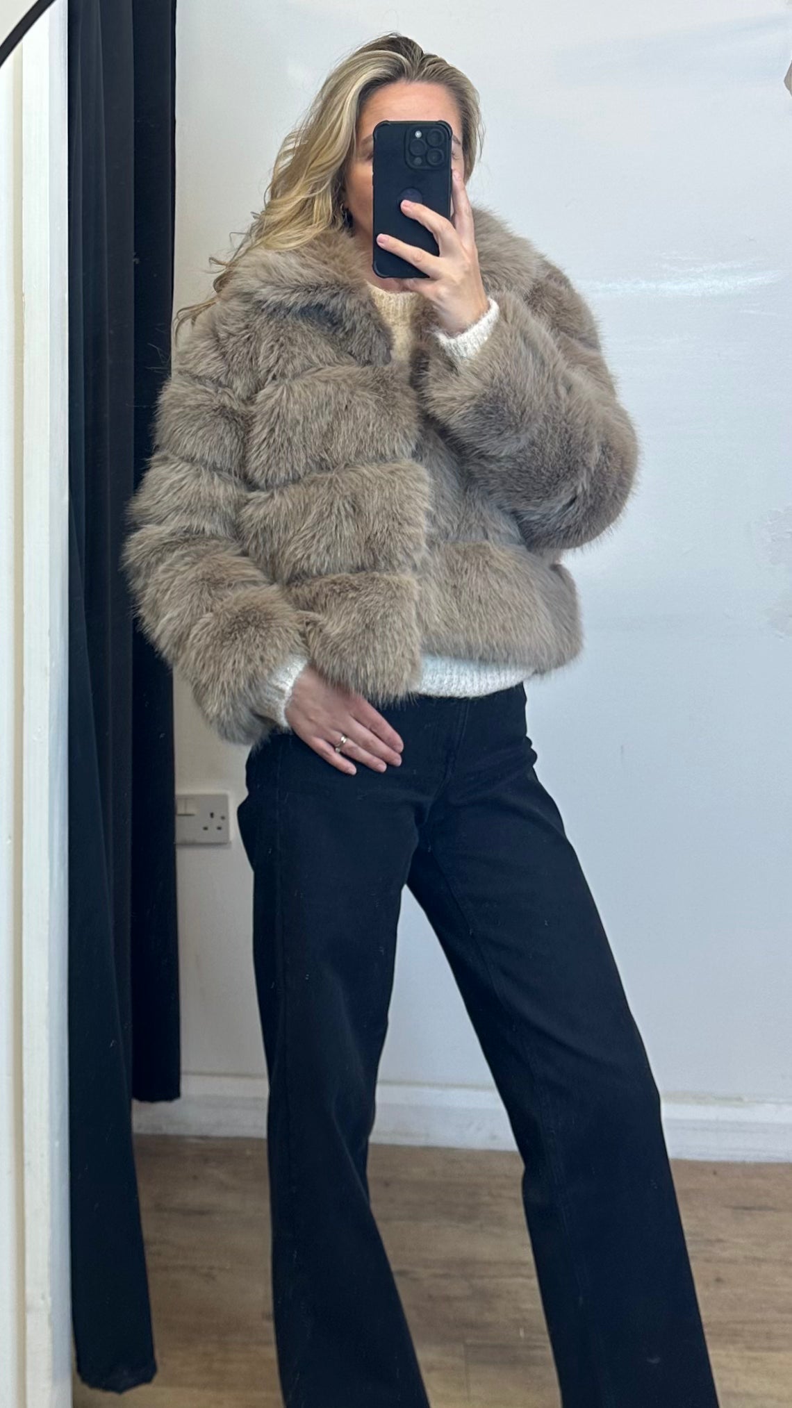 Mocha Faux Fur Jacket
