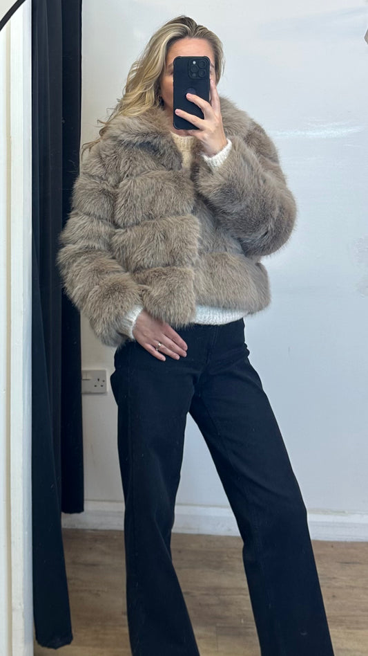 Mocha Faux Fur Jacket