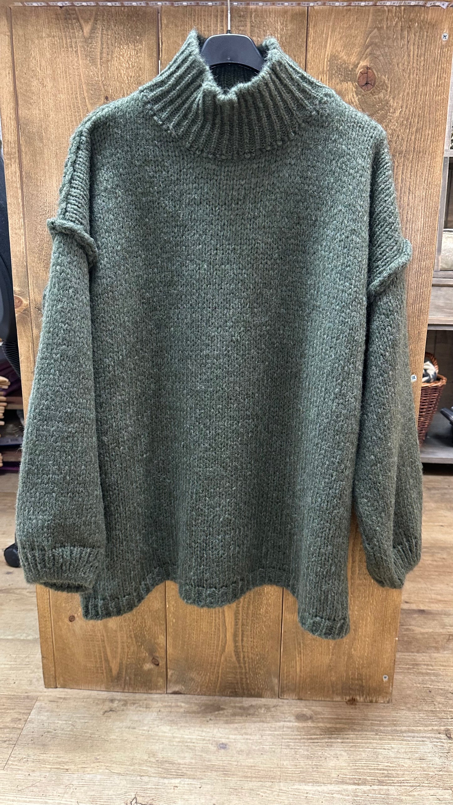 Khaki chunky knit jumper