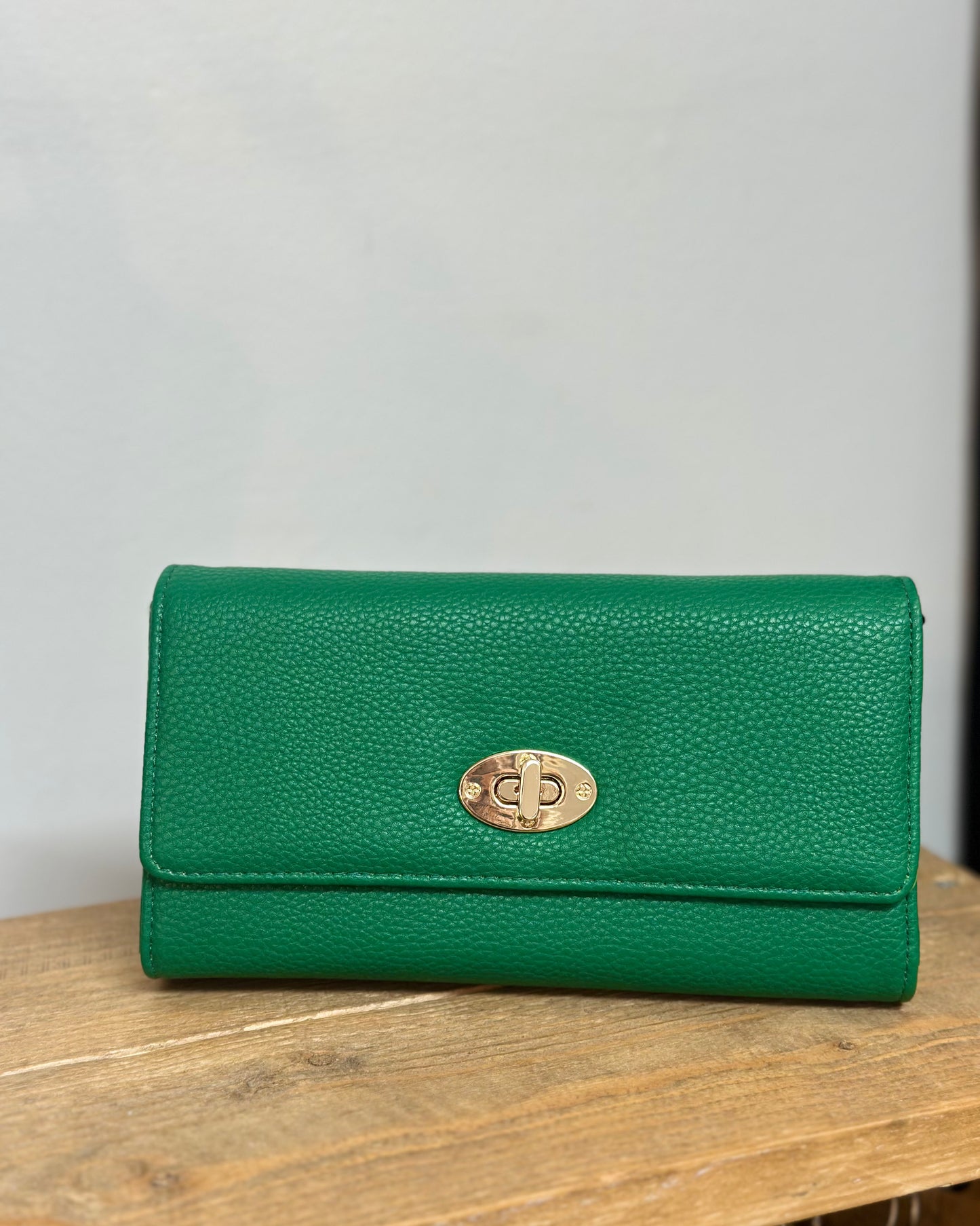 Clutch Purse with detachable strap - Green Colour