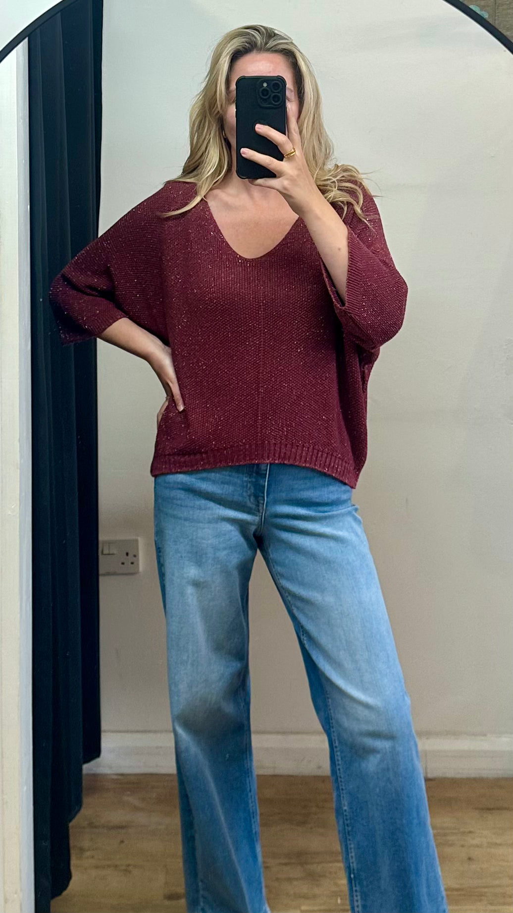 Metallic jumper - Wine colour