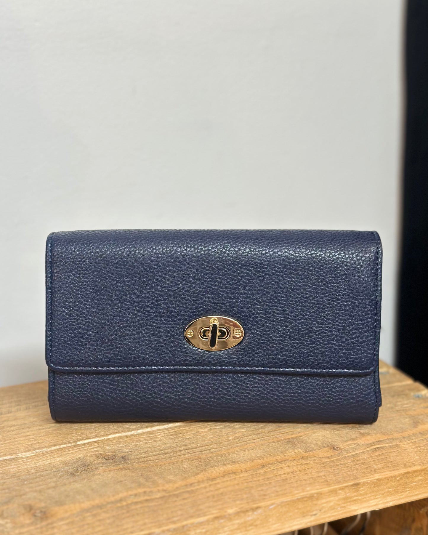 Clutch Purse with detachable strap - Navy Colour