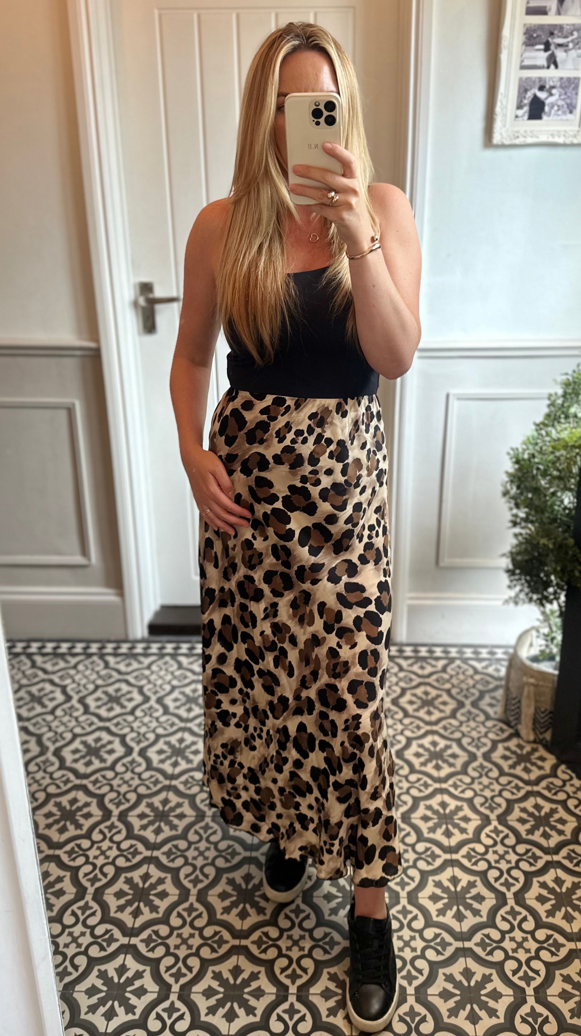 Animal print satin skirt Livia s Boutique