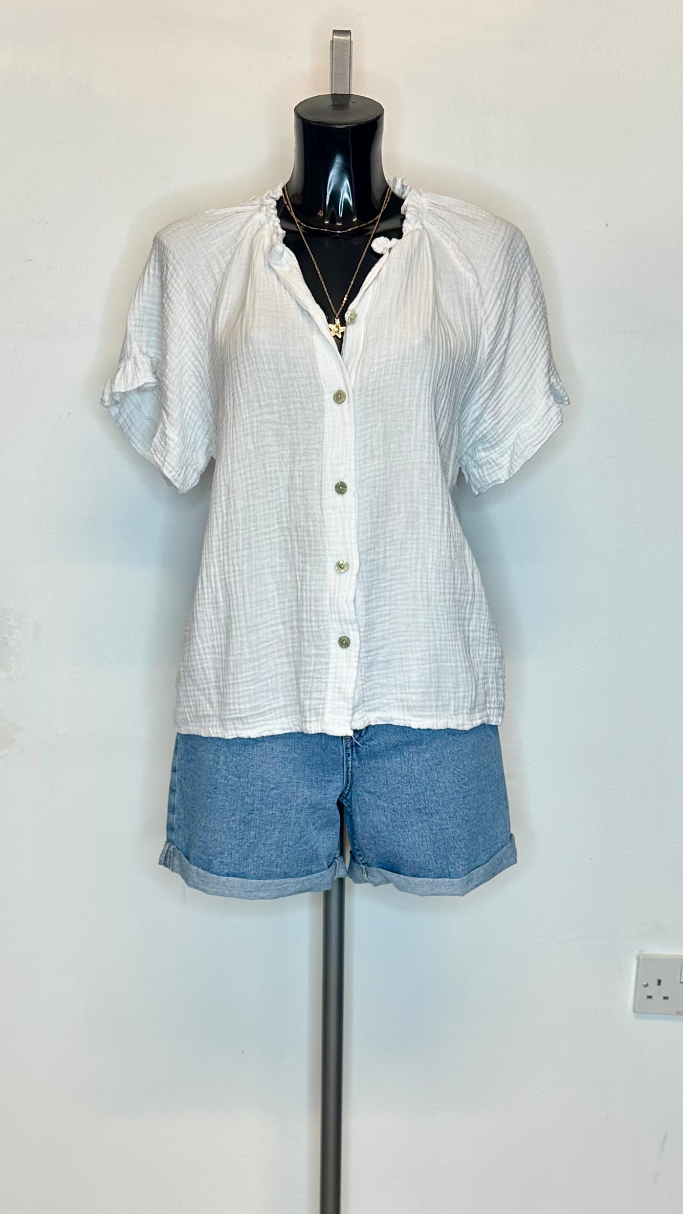 Cheesecloth Top - White Colour