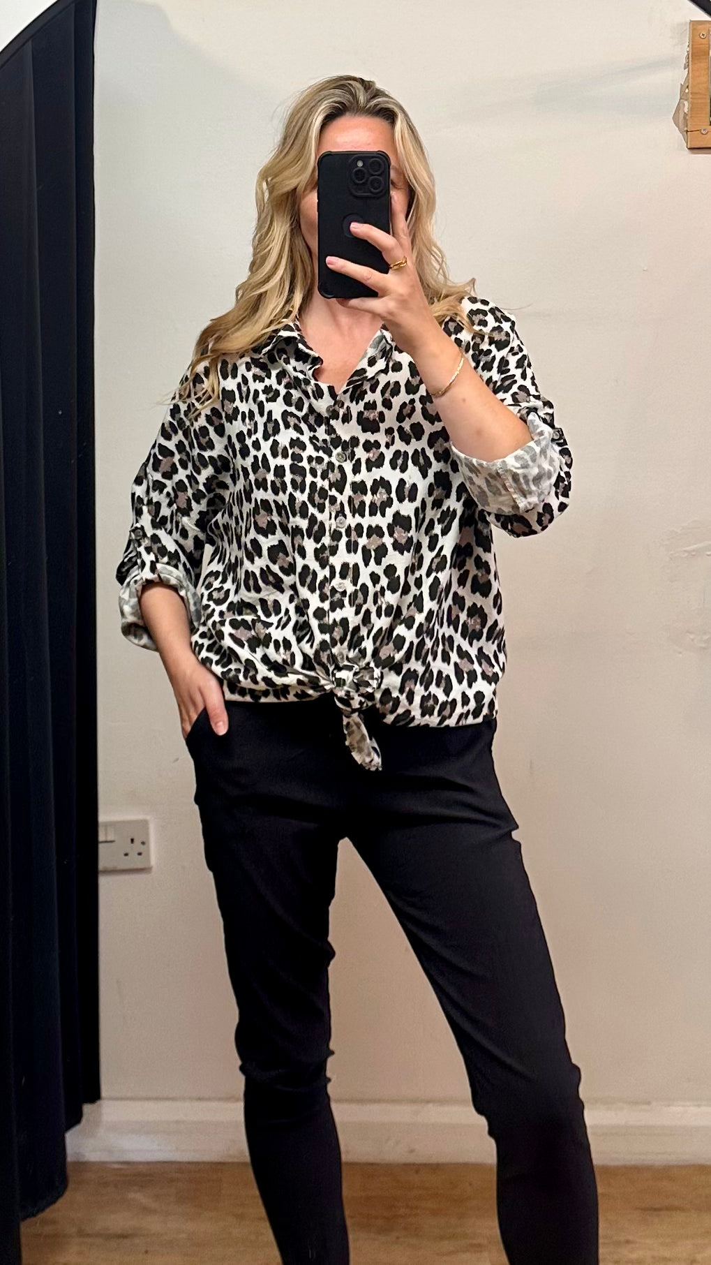 Animal Print Knot Shirt