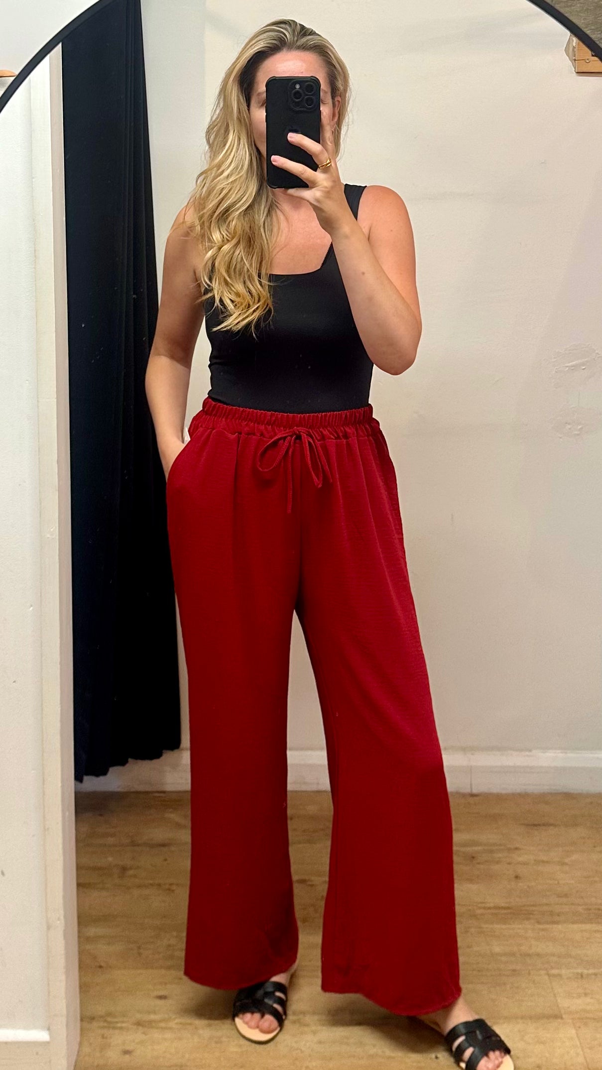 Relaxed fit trousers - Wine colour