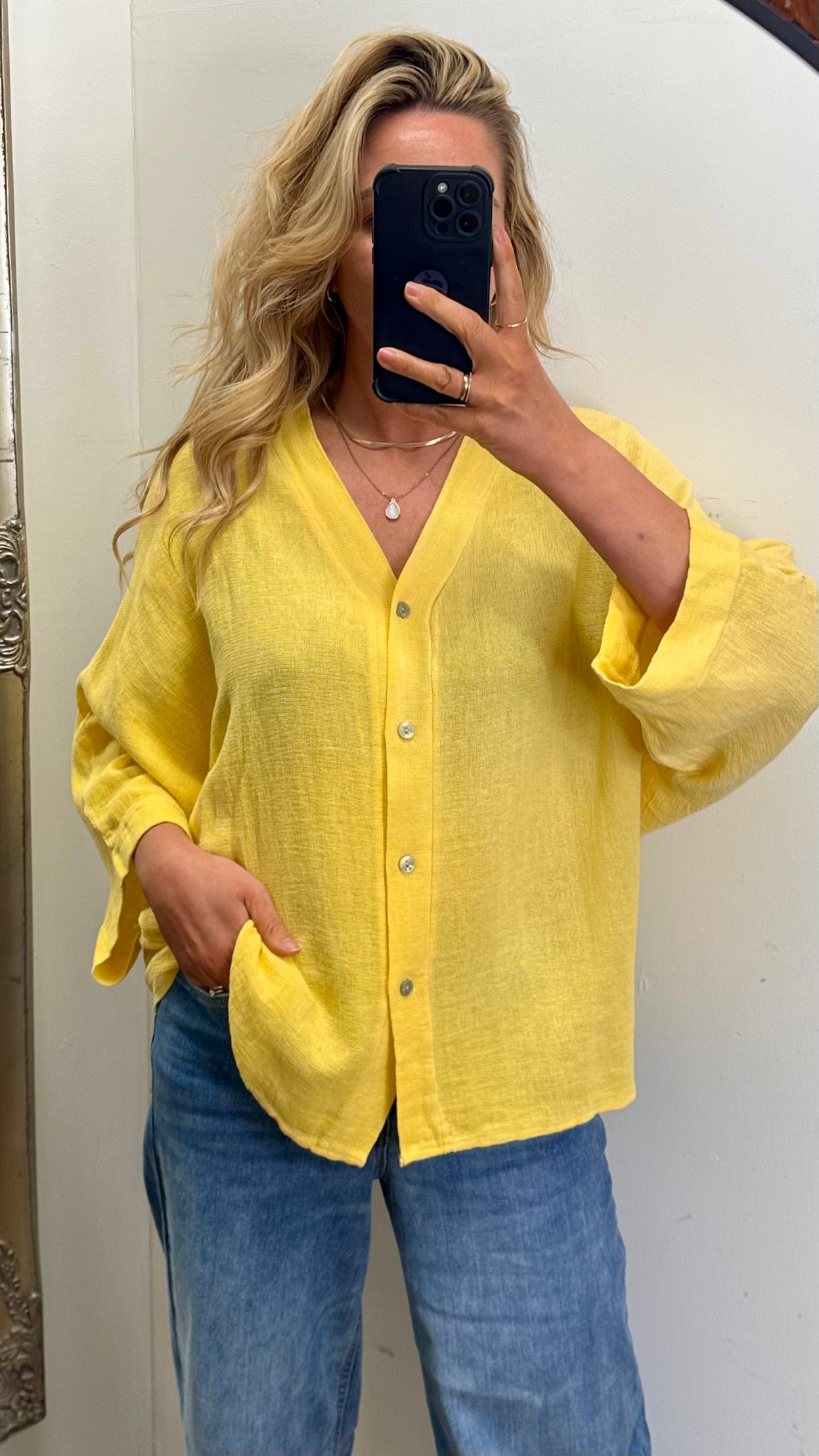Yellow Linen Top