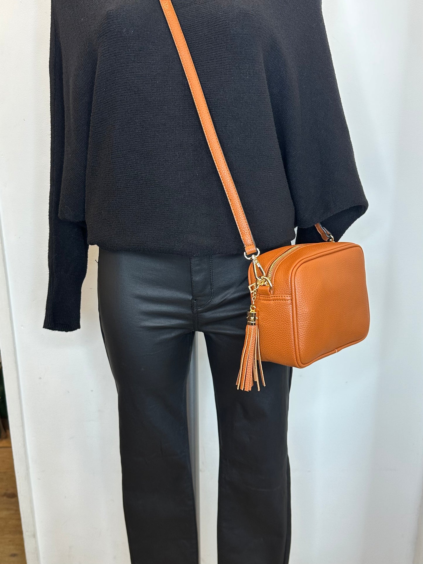 Brown crossbody camera bag - Gold hardware