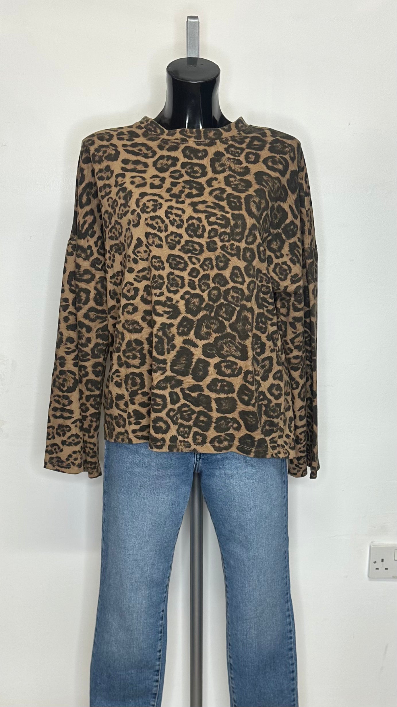 Leopard Print Top - Camel Colour