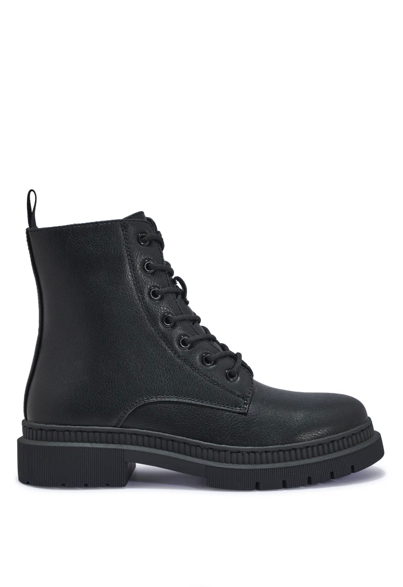 Black lace up ankle boots