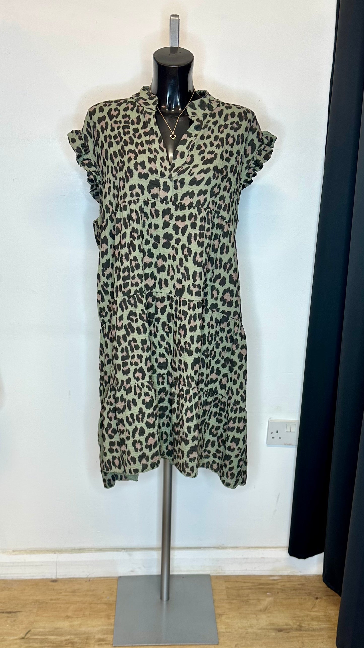 Khaki Animal Print Dress