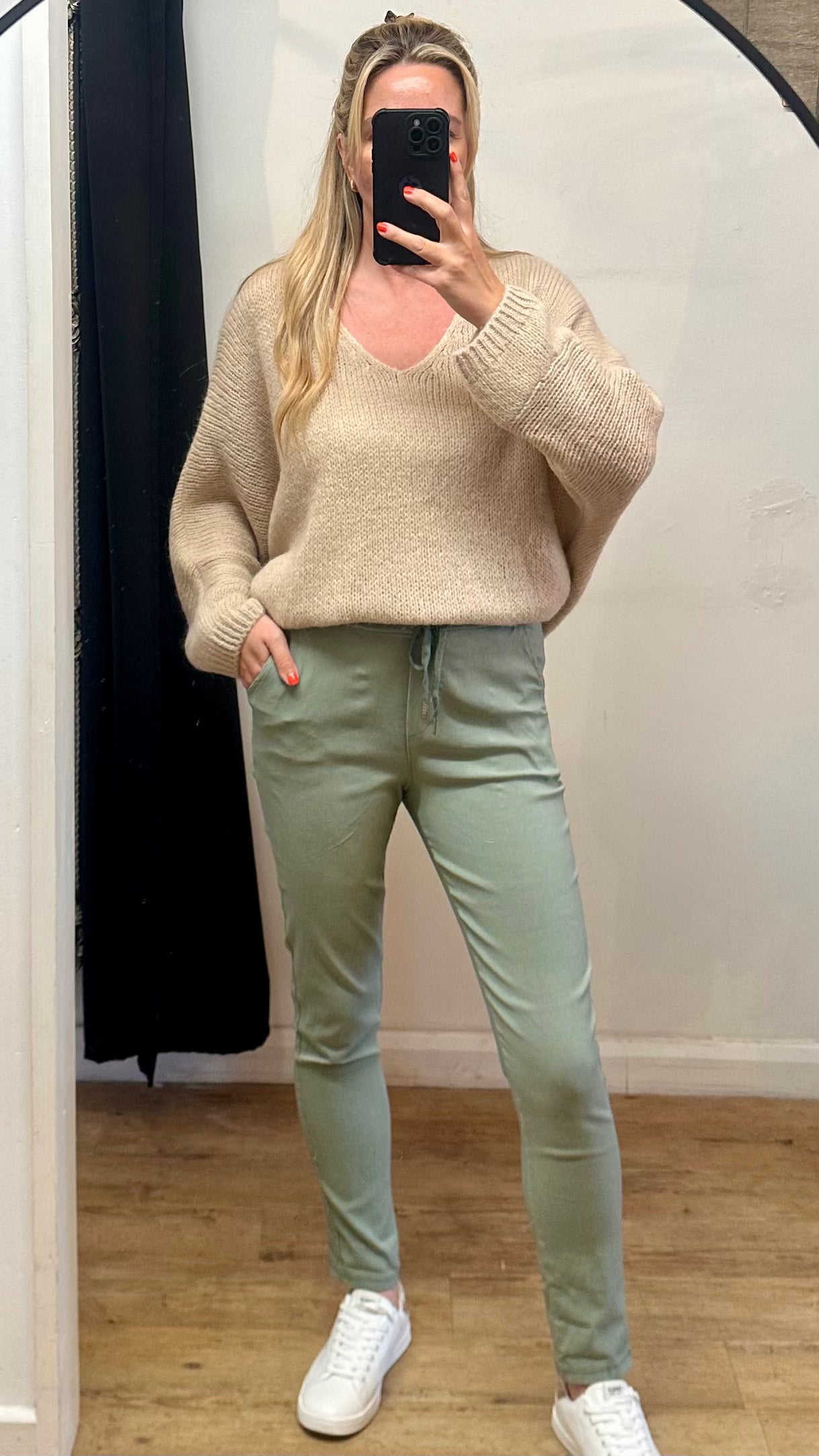 Light Green Stretch Trousers