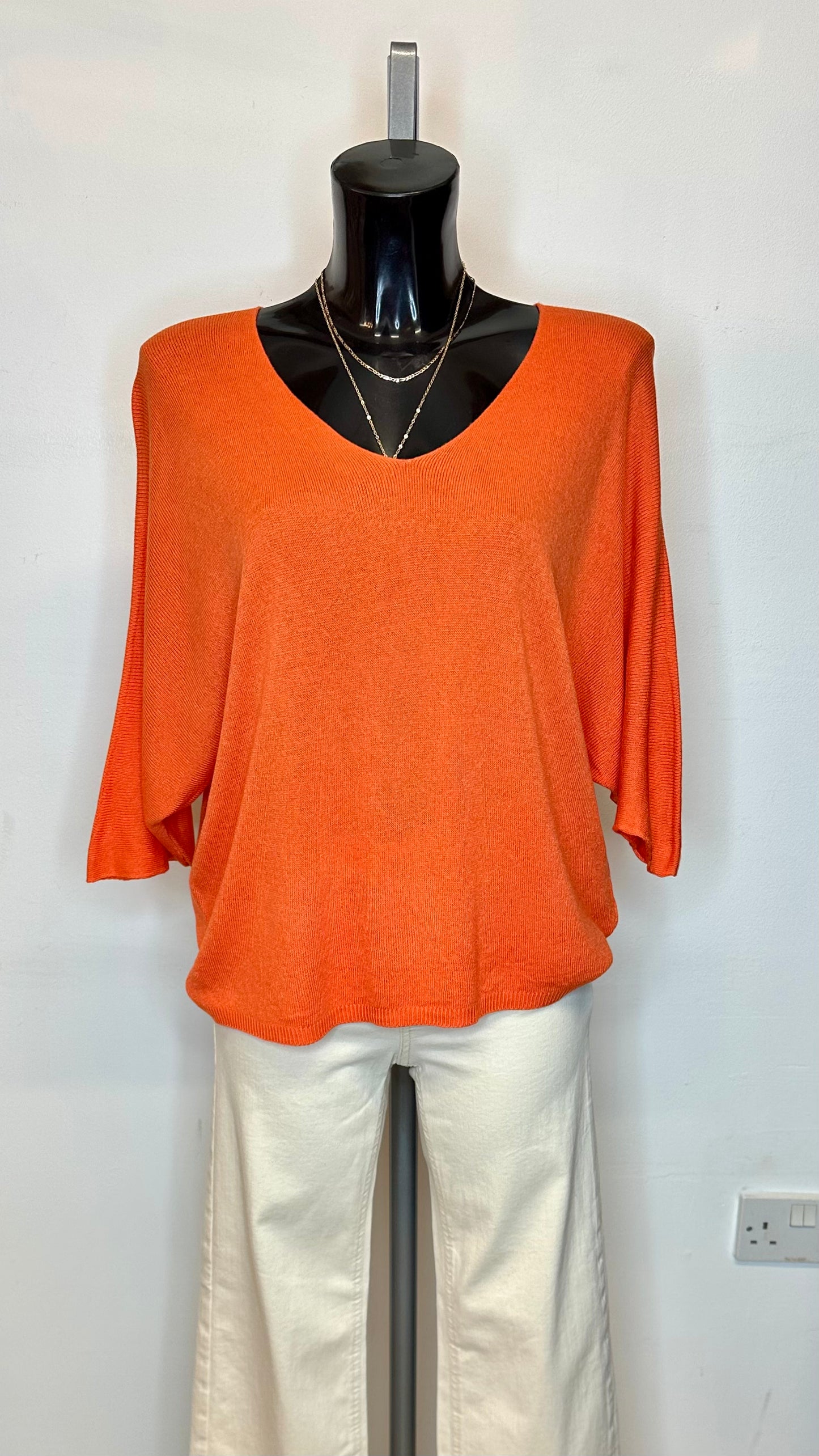Orange Fine Knit Top