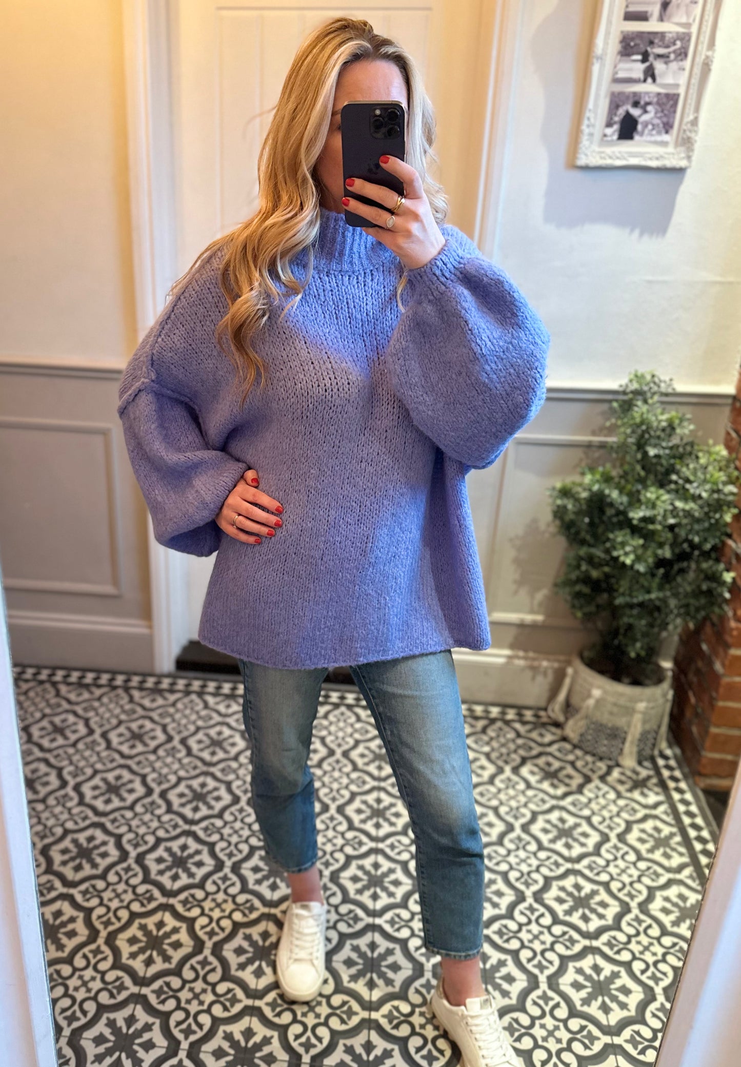 Lilac purple chunky knit jumper