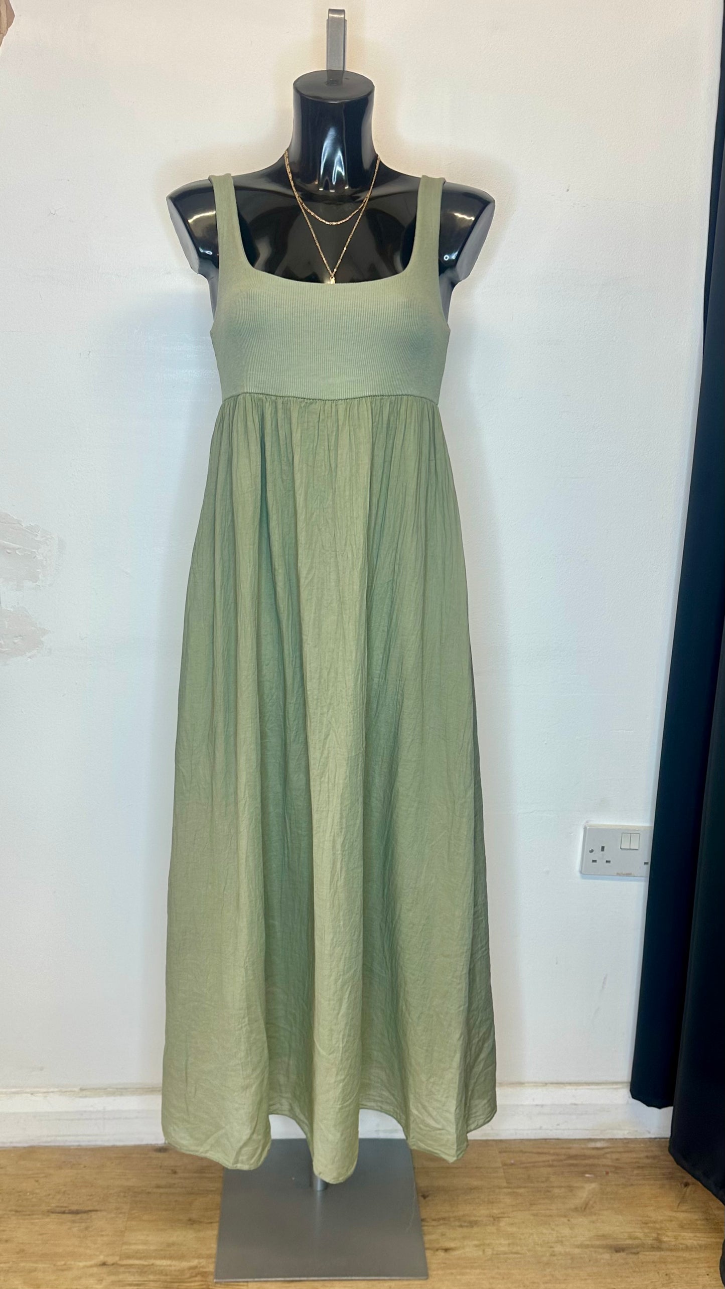 Khaki Ribbed Dress