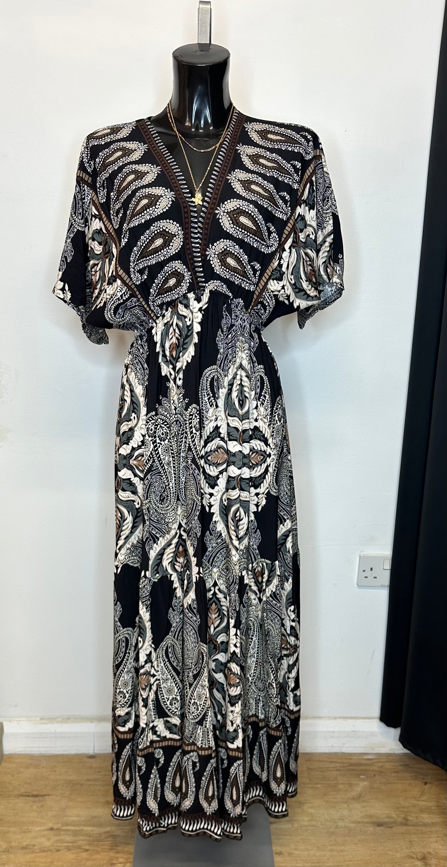 Black Print Maxi Dress