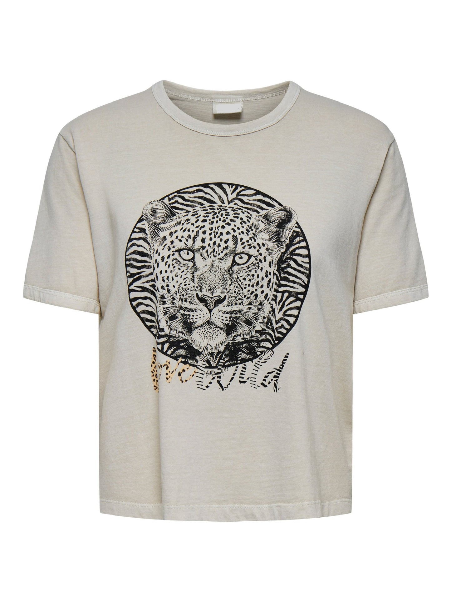 Beige T-shirt - Love Wild Slogo