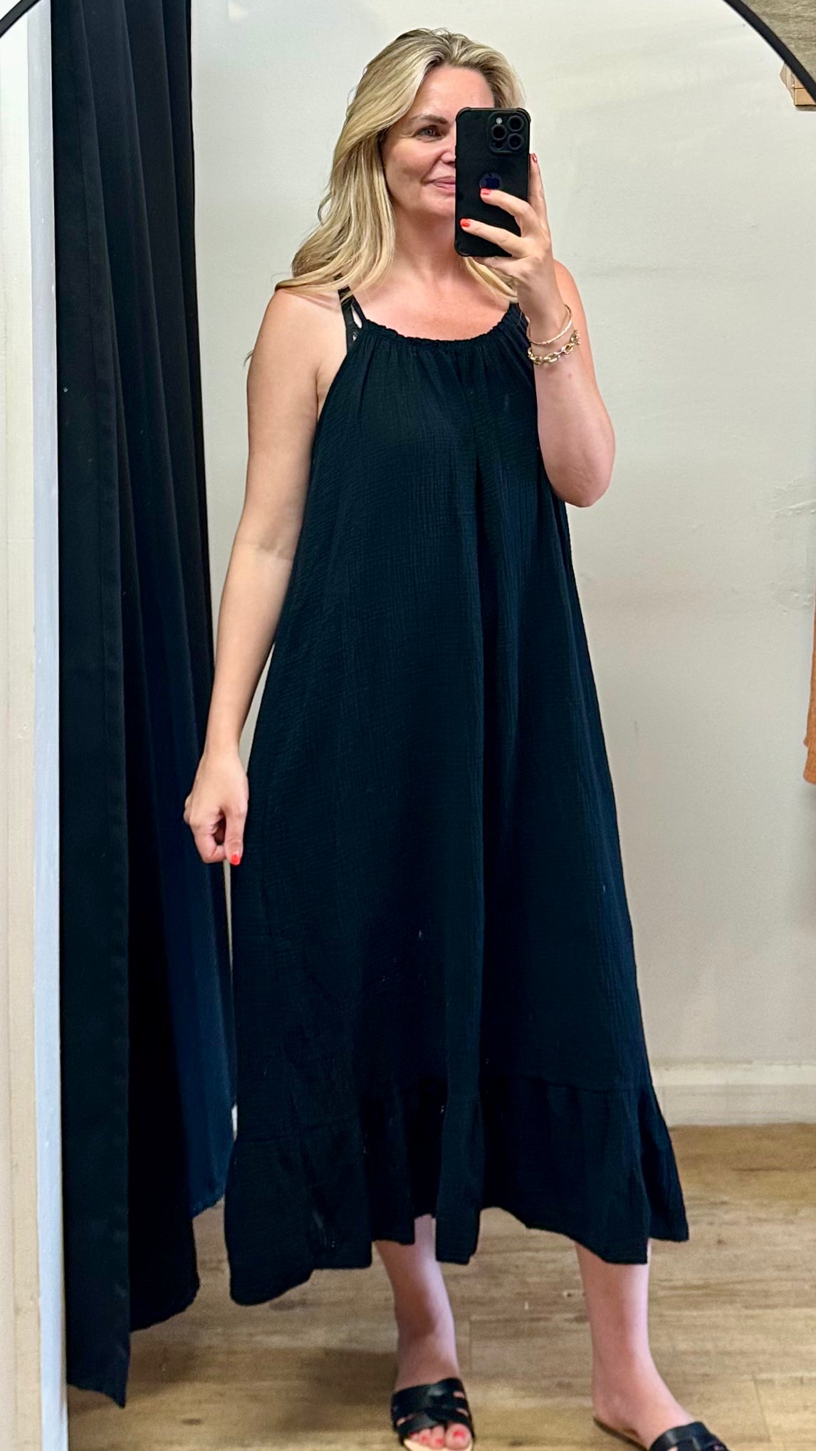Black Cheesecloth Dress