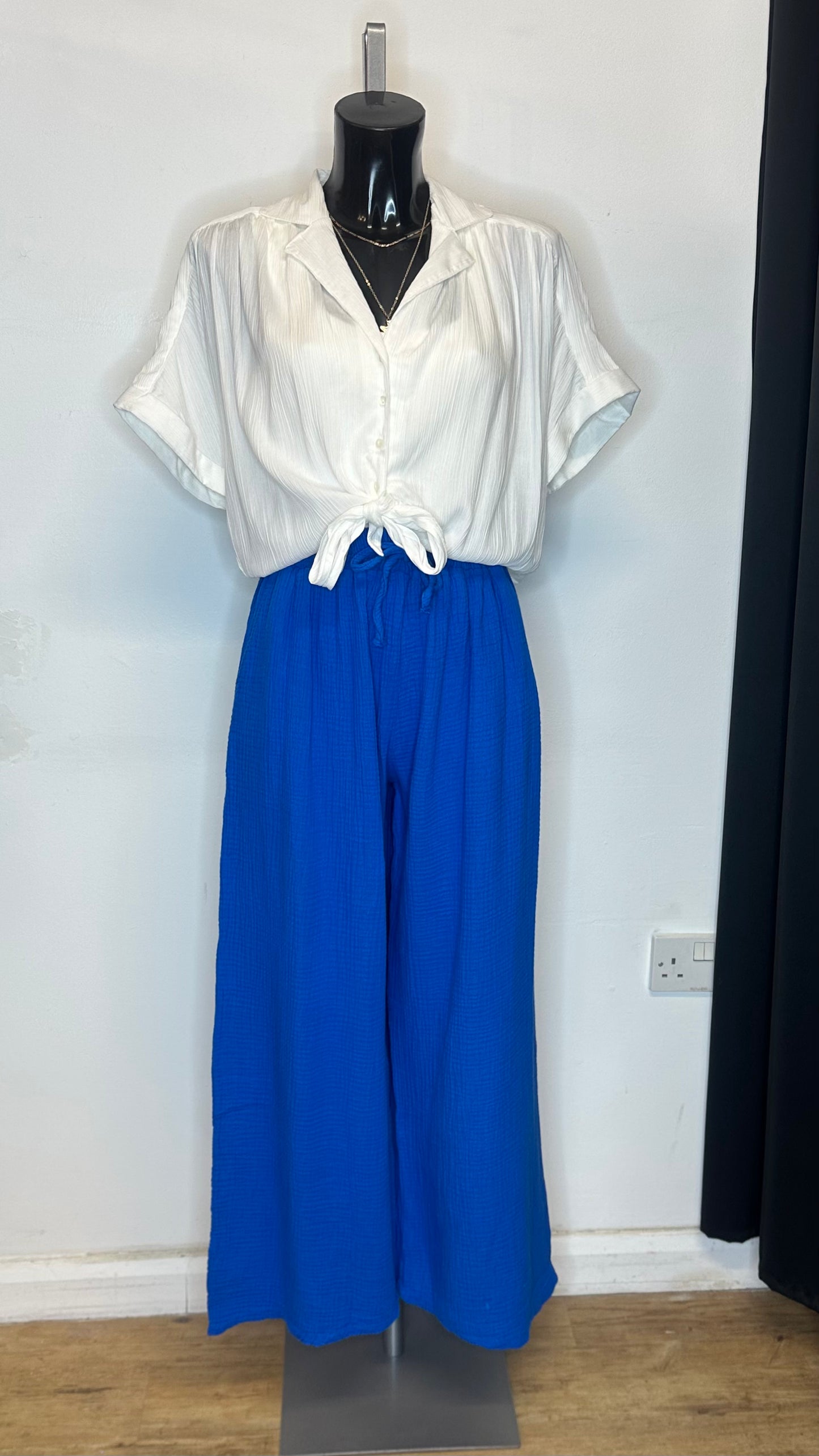 Cheesecloth Trousers - Blue Colour