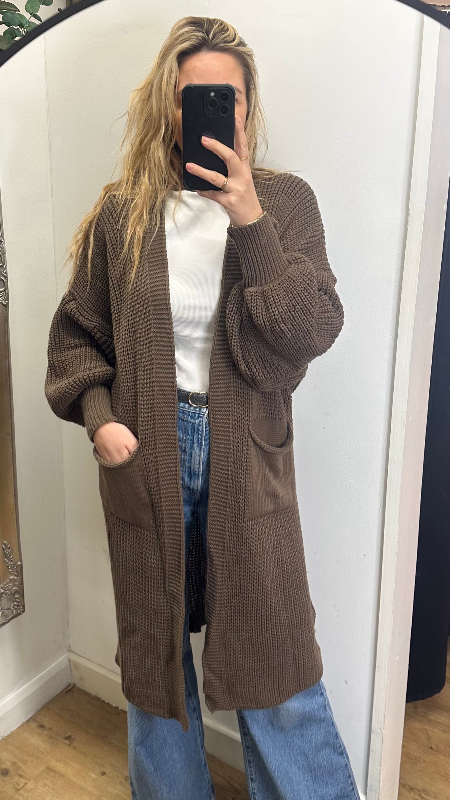 Brown Long Cardigan