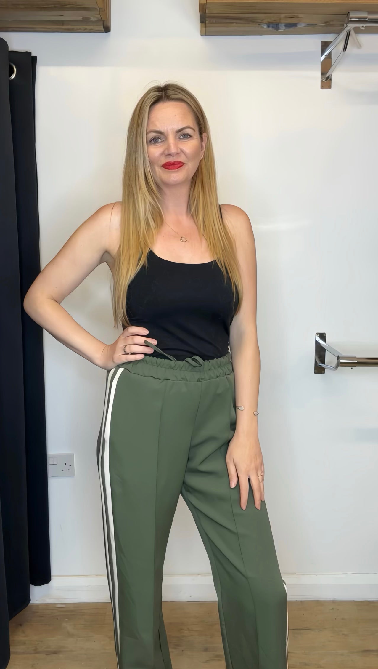 Khaki two stripe trousers