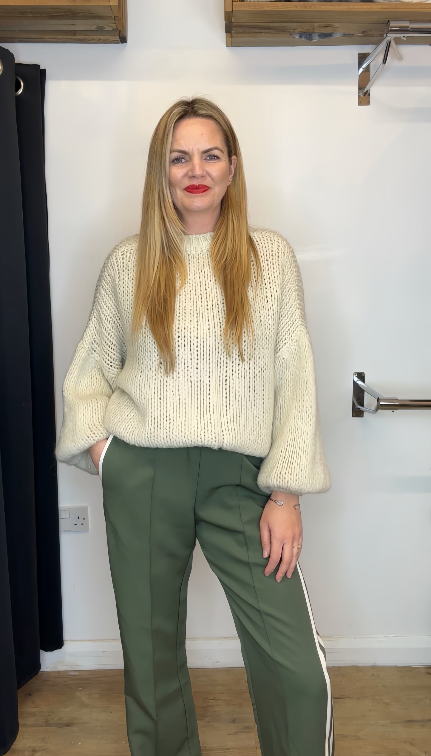 Khaki two stripe trousers