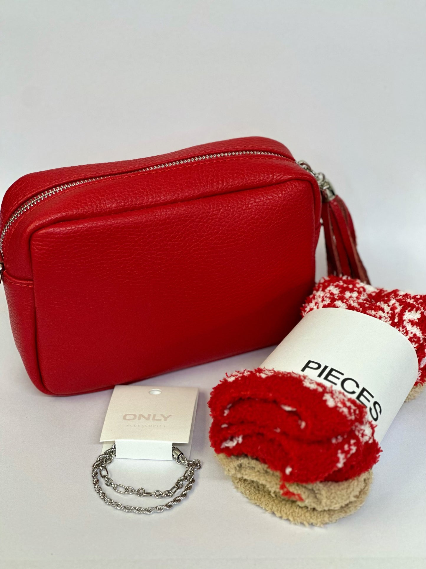 Fluffy Christmas Socks And Bag Set