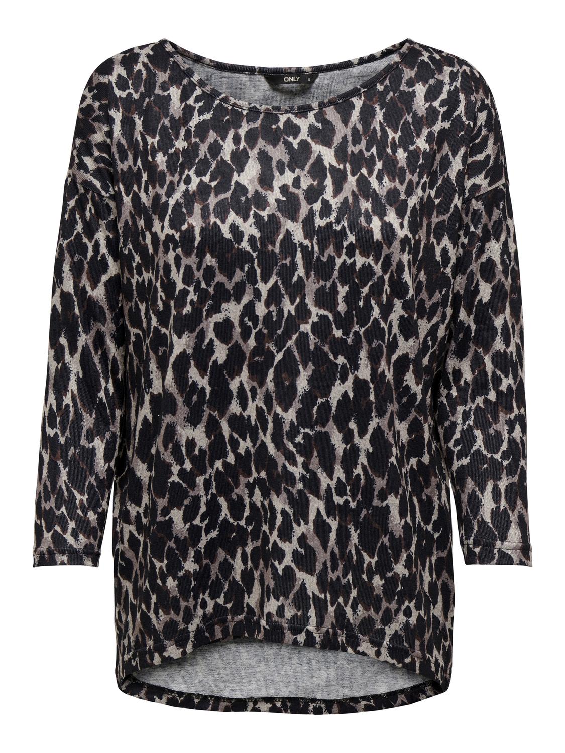 Animal print sheer top
