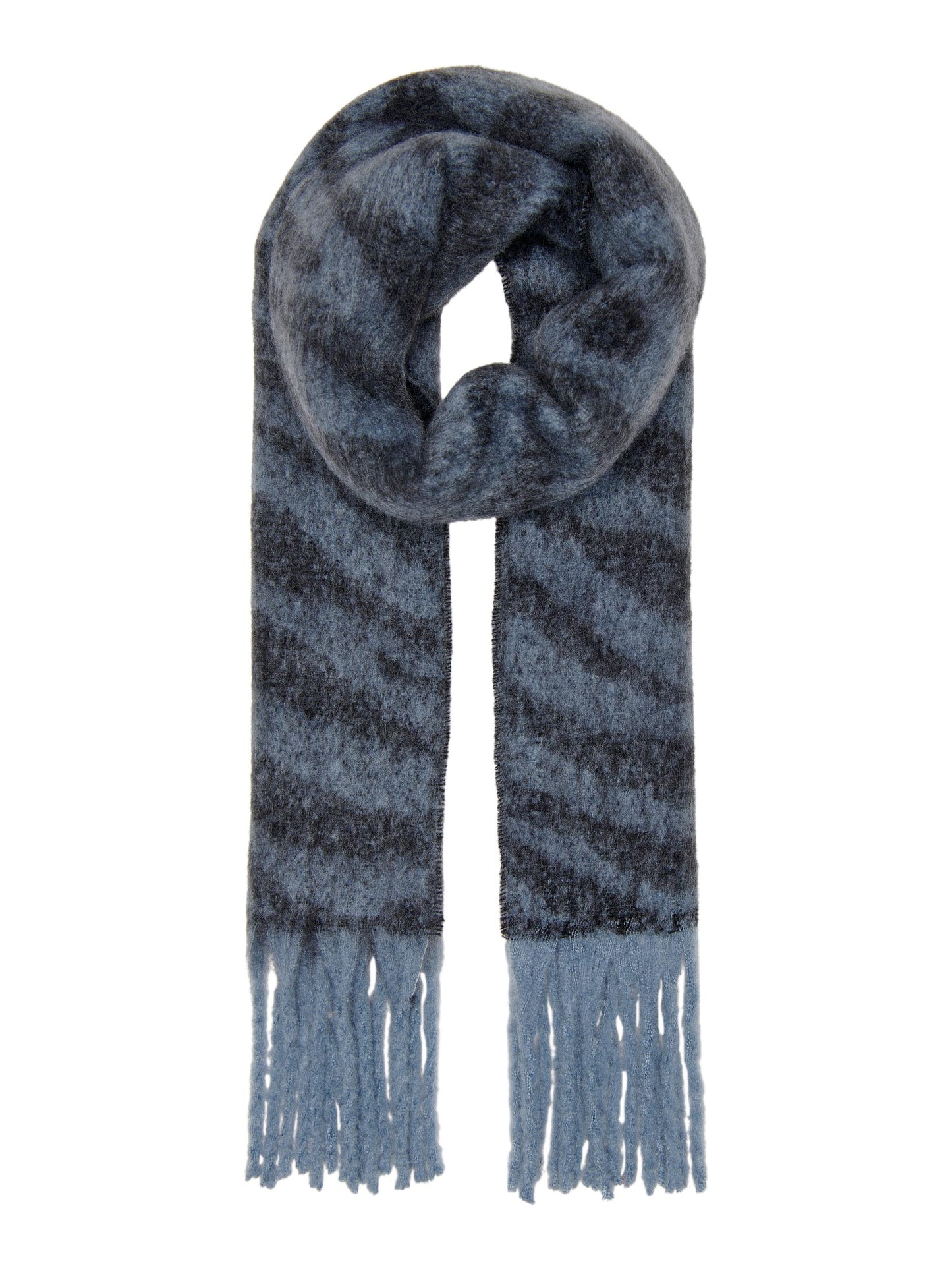 Blue zebra print scarf