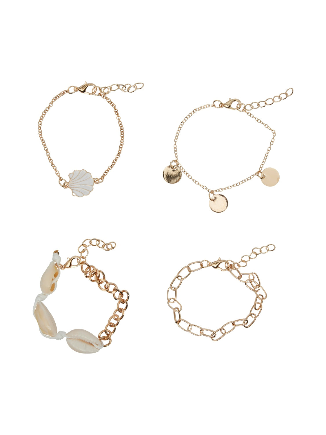 4 Pack Shell Bracelet Set