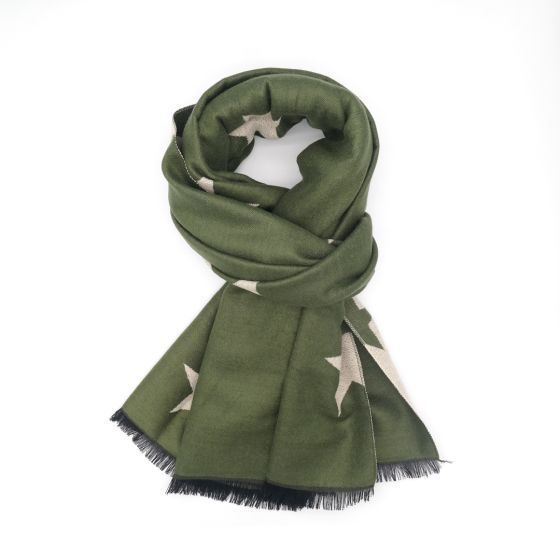 Olive Green star scarf