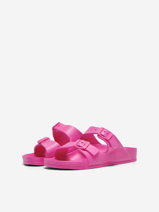 Pink double strap sandals
