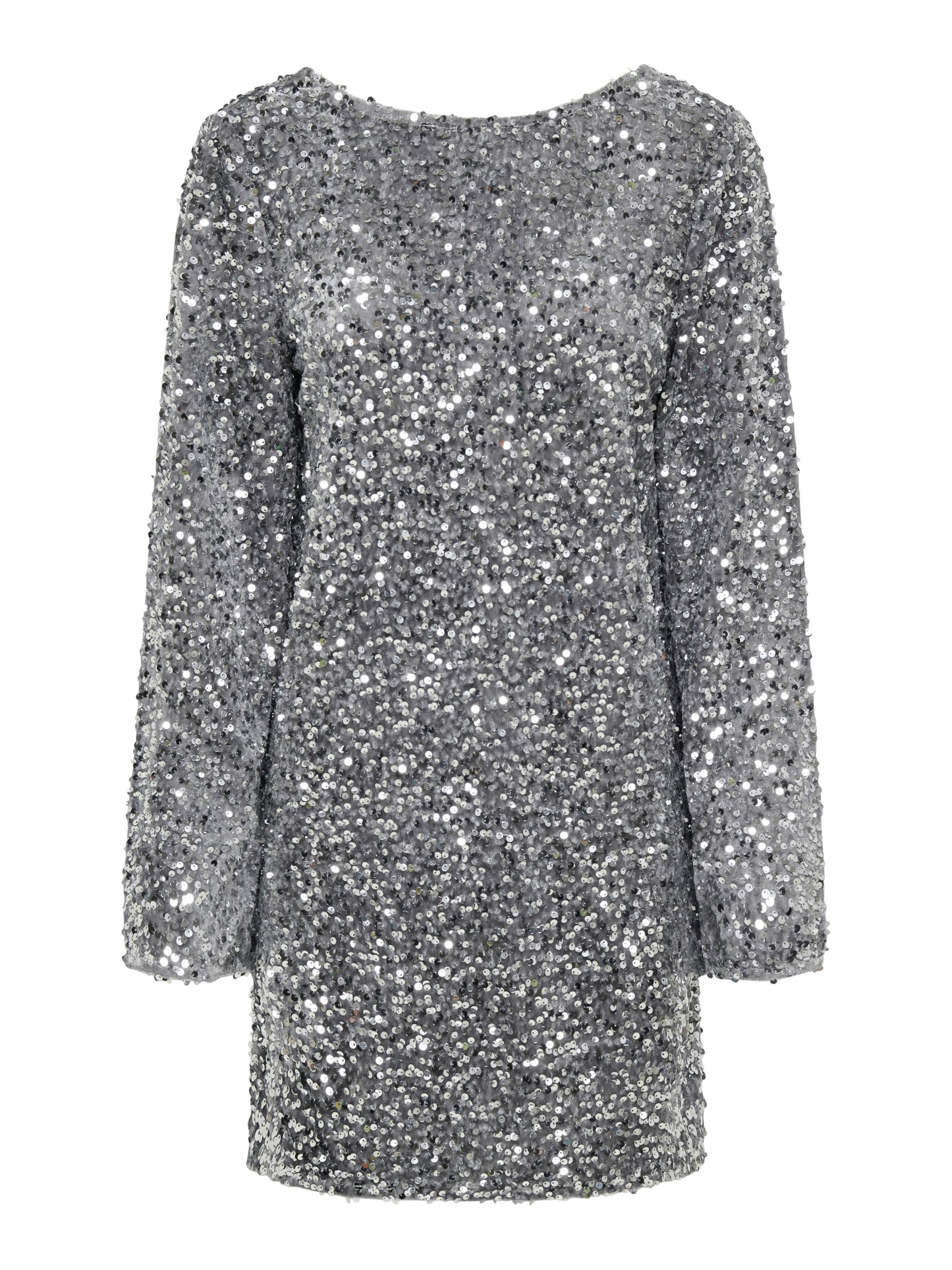 Sequin Velour Dress - Silver Colour